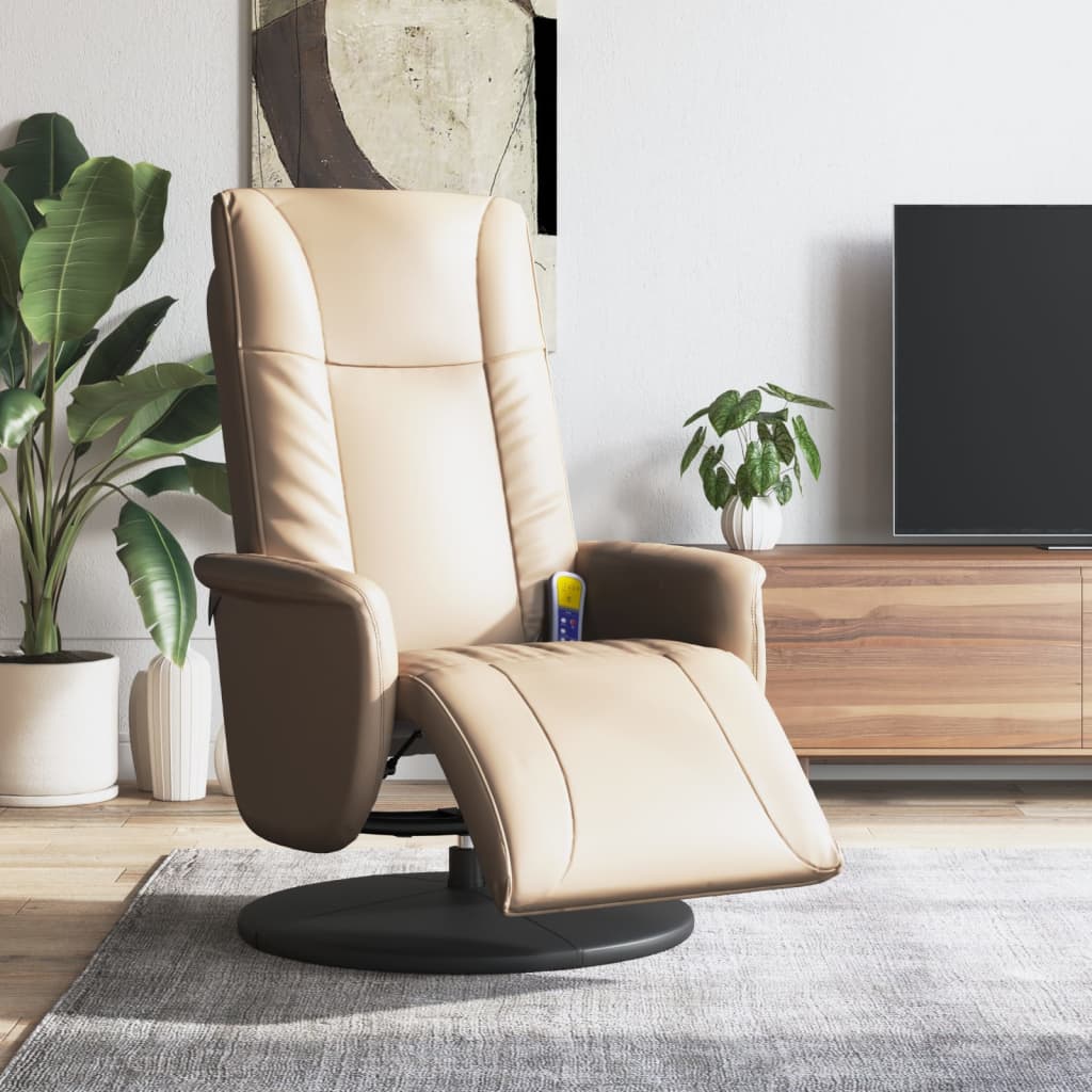 Massage Recliner Chair With Footrest Faux Leather